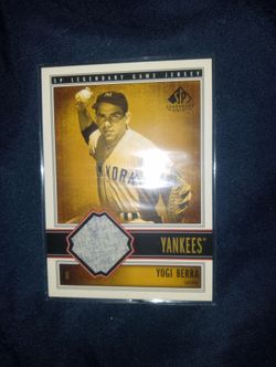 Yogi berra game used relic card MINT