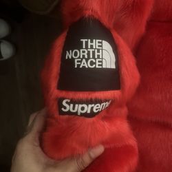 SUPREME x The North Face - Faux Fur Nuptse Jacket - Red Sz L for