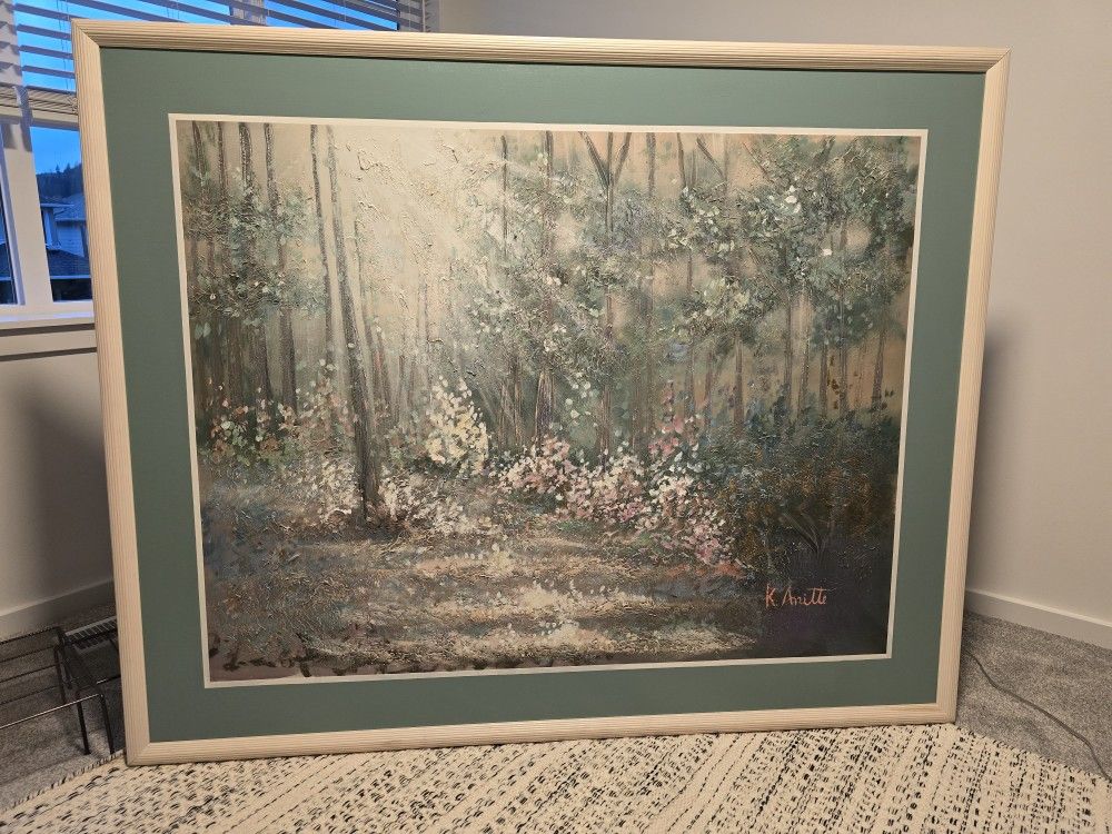 Large Peaceful Canvas Framed Oil-Free