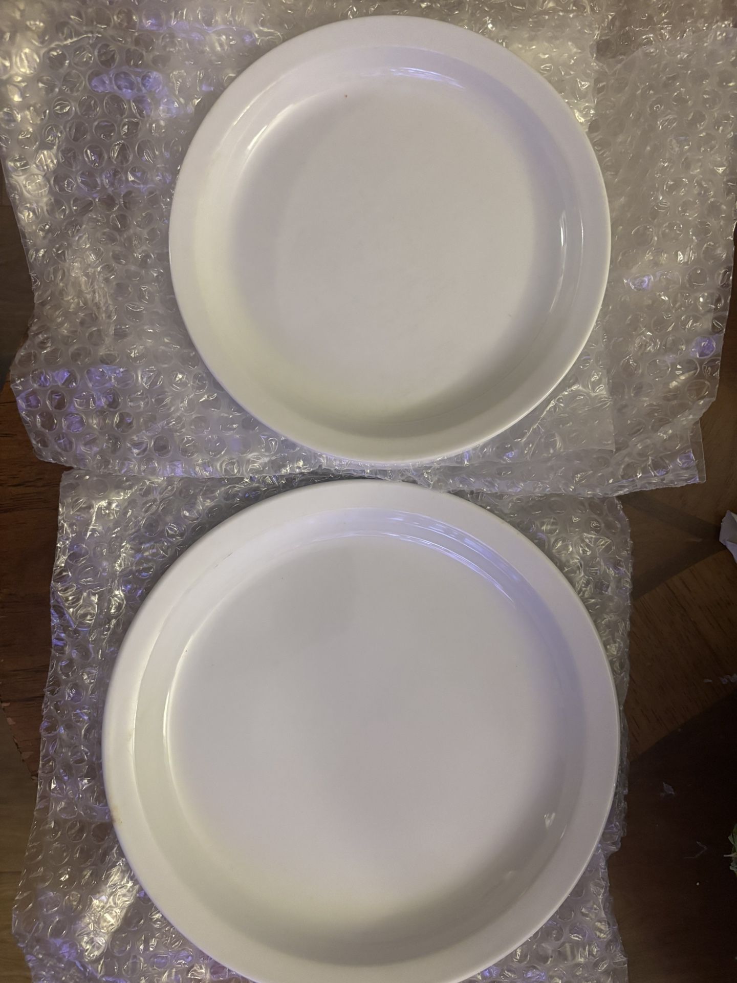 White Ceramic Glass Plates- 10 (Medium & Large Sets)