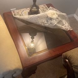 End Table W/ Glass Top
