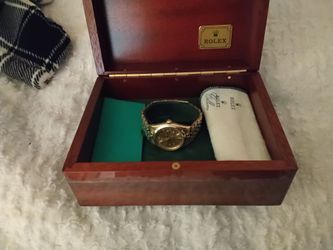Rolex date 14k gold jubilee 34mm watch