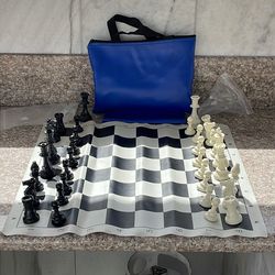 Used Chess Club Set with Pieces and Bag