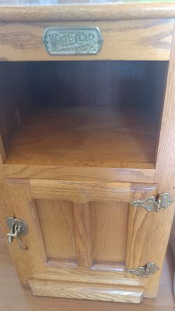White Clad oak reproduction ice box