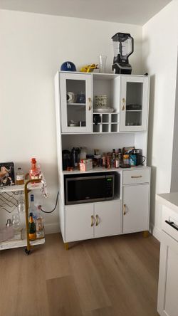 72.83” White Kitchen Pantry