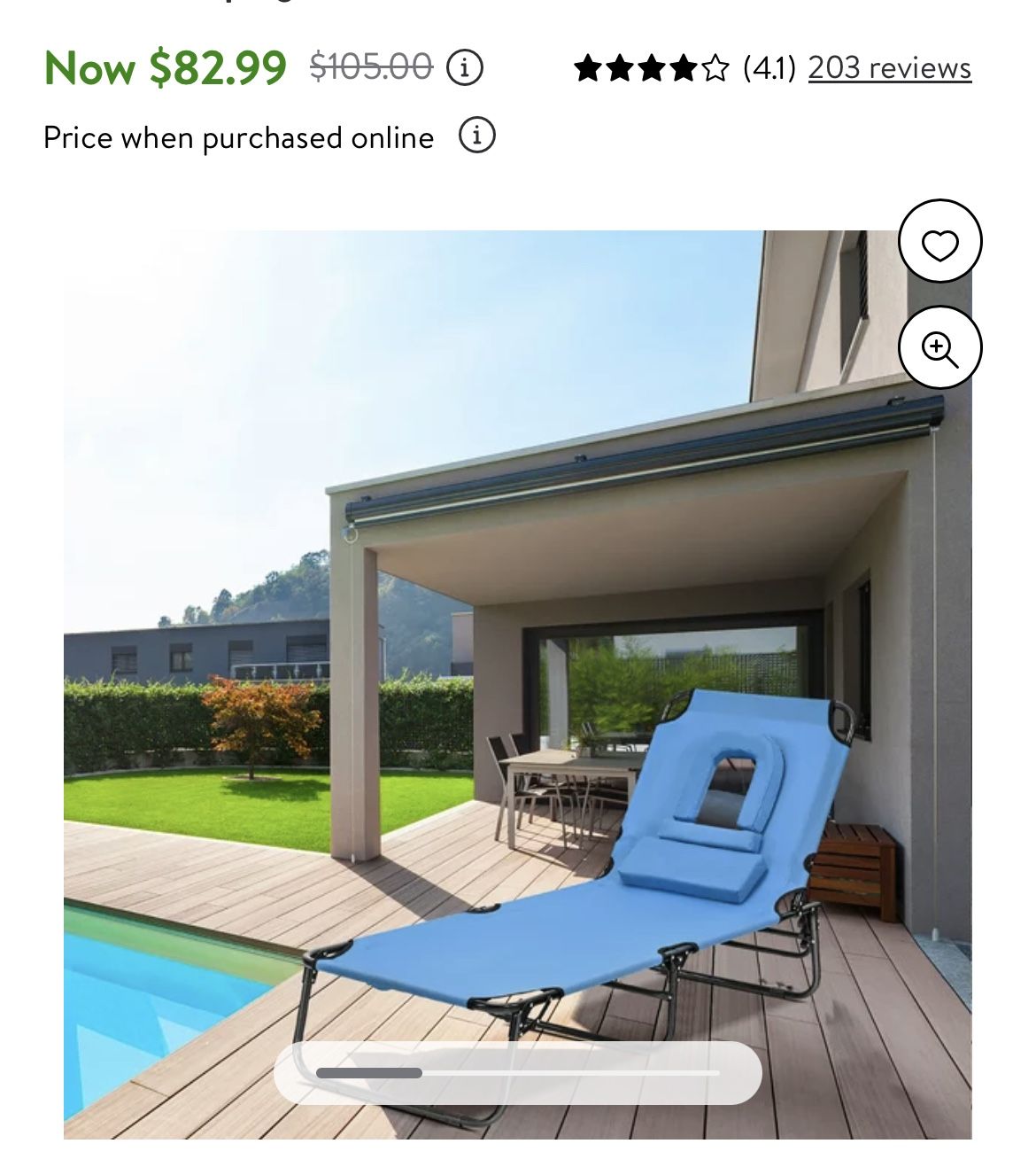 Patio Foldable Chaise Lounge Chair