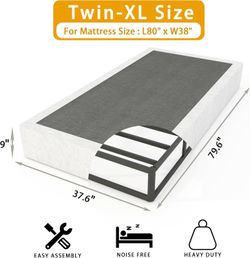 Twin XL Box Spring Bed Base, 9-Inch Height Twin XL Size Mattress Foundation with Fabric Cover #1941J T6