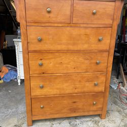 Nice  Tall Wood Dresser With 6 Drawers 