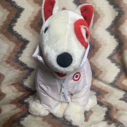 2005 Target Dog 15" Plush White Puffer Jacket W/ Red Snow Pants