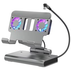 Steamdeck/ROG Ally/Legion Go's 6-in-1 Steamdeck Dock with 4K@60Hz HDTV, Gigabit Ethernet, 3 USB-A 3.0 and 100W USB-C Charging Ports in Silver (SD009AA