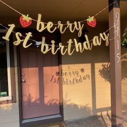 Berry First Birthday Banner 
