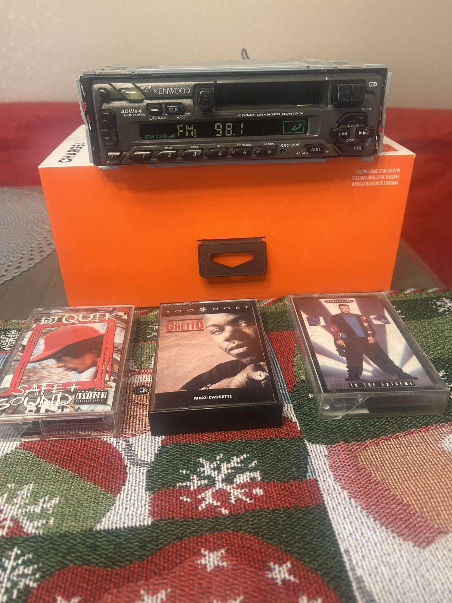 old School Kenwood Cassette Stereo With Faceplate