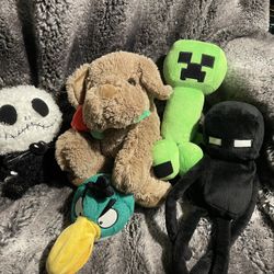 6 Lot Of Stuffed Animals 🧸  1 Jake The Dog 2 Mind Craft 6 