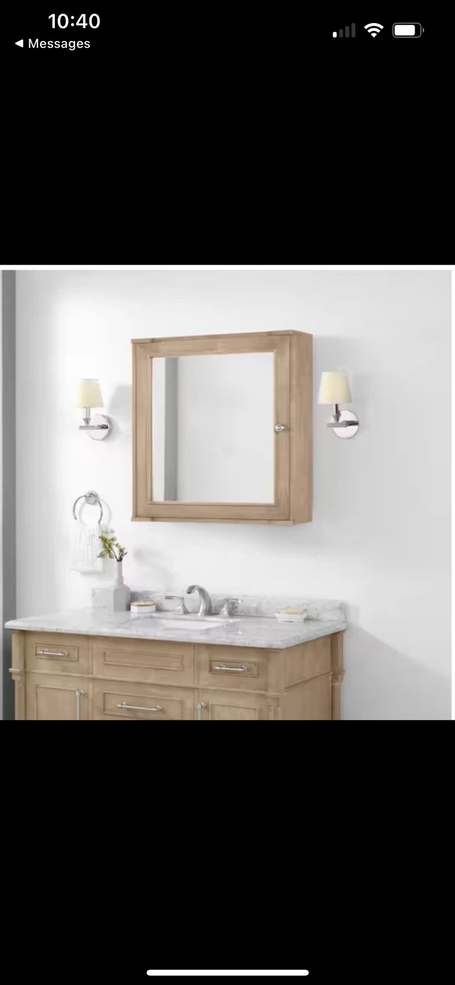 HDC Aberdeen 24" X 8" X 27" Rectangular Antique Oak Medicine Cabinet w/Mirror