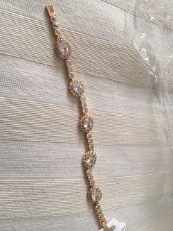 White Sapphire Antique look tennis bracelet