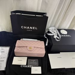 Chanel Classic Flap Pink + Gold | Caviar Leather | VALENTINES FLASH SALE