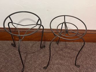 Set of 2 Wrought Iron Plant Stands
