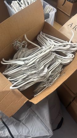 2 Boxes Of White Velvet hangers