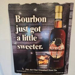 Firefly Distillery South Carolina Sweet Tea Bourbon Metal Tin Sign  16”X 19.5”.