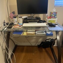 Glass Desk.   42Lx28D.  