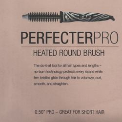 Calista PerfecterPro Heated Round Brush (Zebra) .50” Great For Short Hair