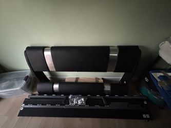 Black / silver queen bed frame only