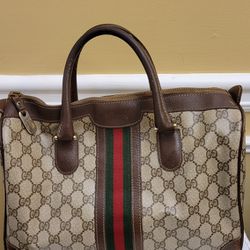 Gucci Brown Supreme Ophidia Coated Canvas Boston Handbag 