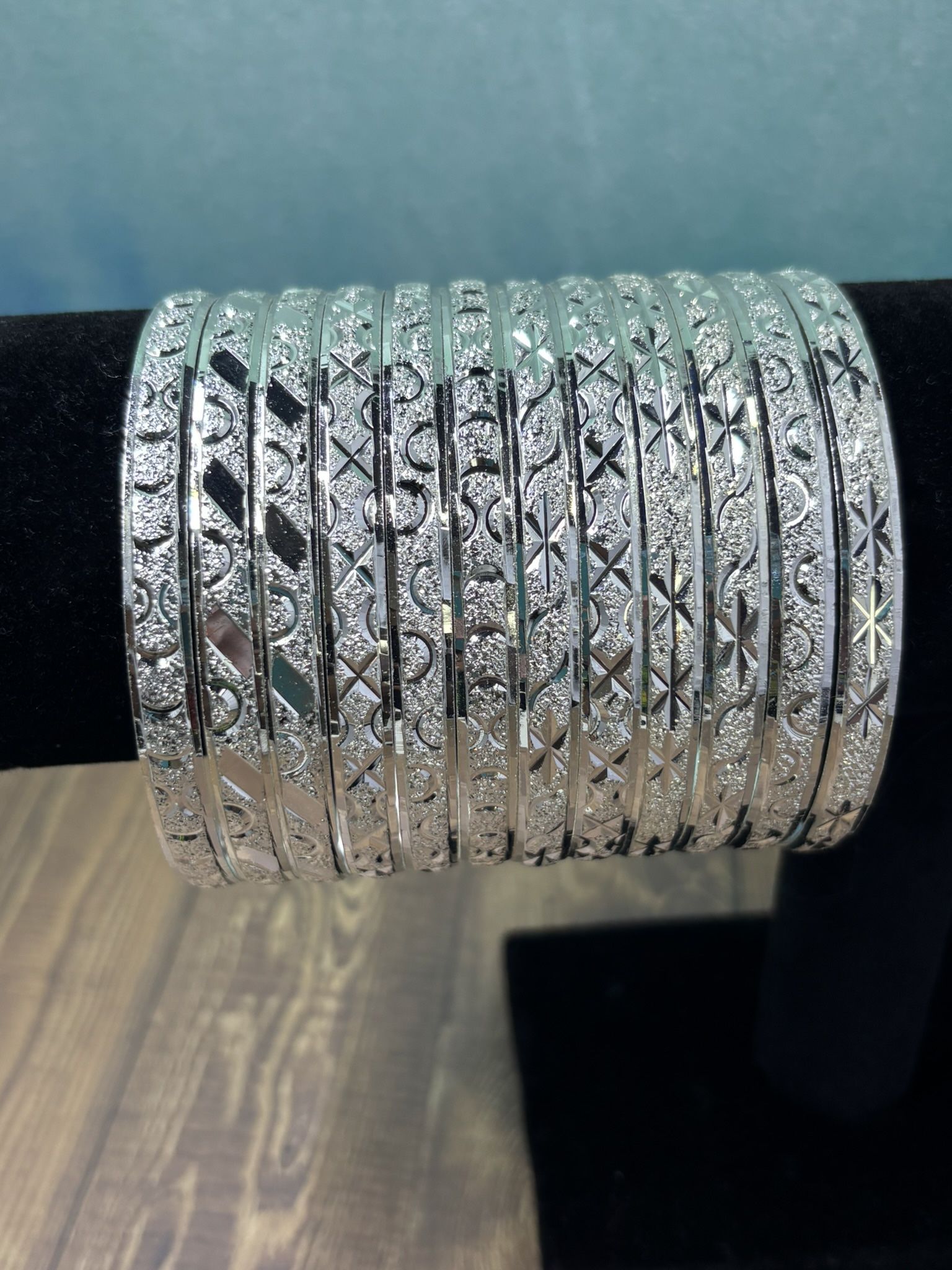 New Set of 4 Real Gold Plated Bangles With Etched Details