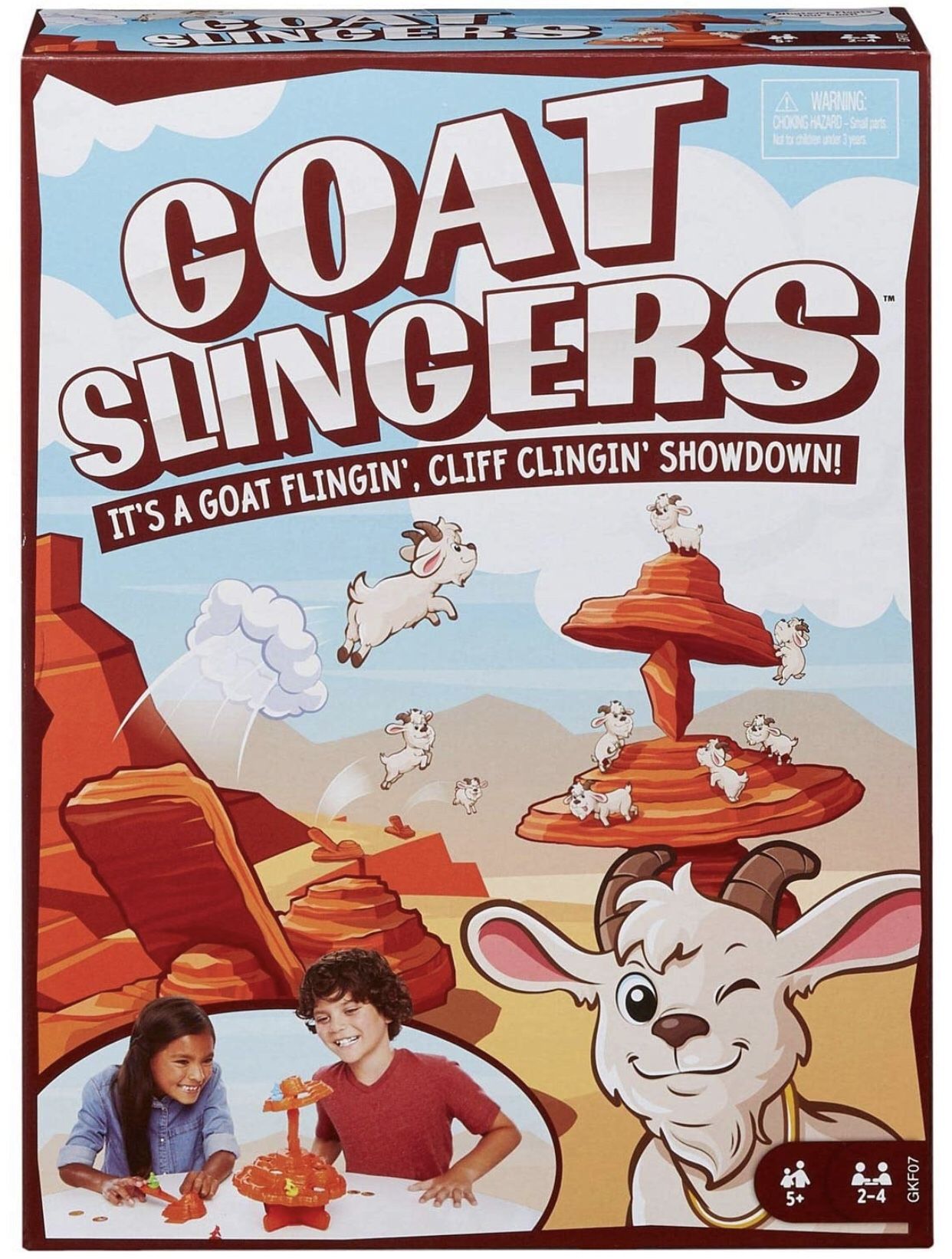 New Mattel Games Goat Slingers Kids Game with Cliff Tower and Launcher for 5 Year Olds and Up