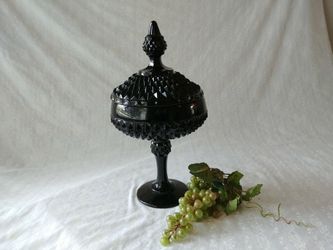 Black diamond tiara candy dish on pedestal