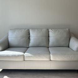 Modern Style Ivory-colored Leather couch