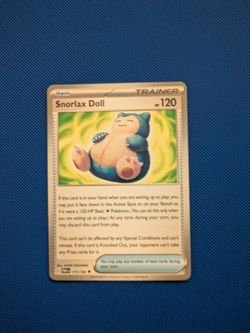 Snorlax Doll Pokemon Card