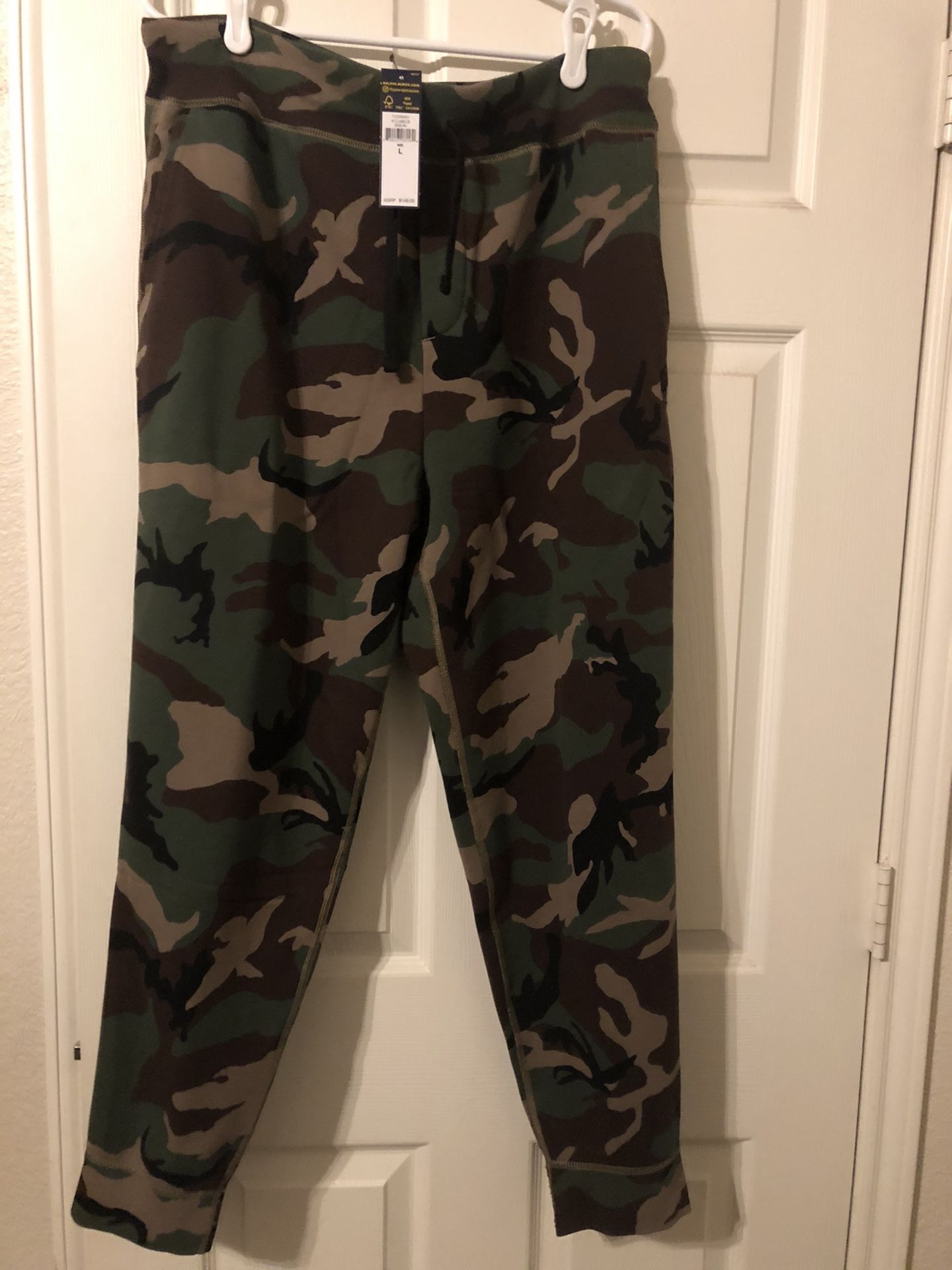 Men’s Polo Ralph Lauren Sweatpants Camo Fleece Jogger Pants sz Large