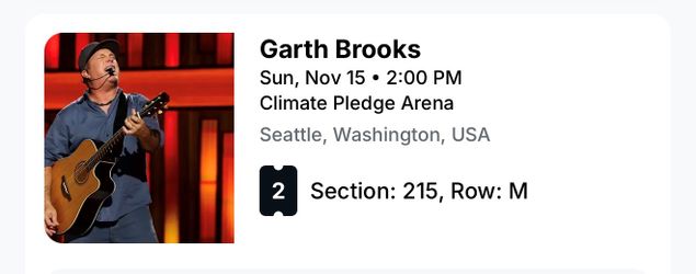 Garth Brooks Concert 2 Tickets