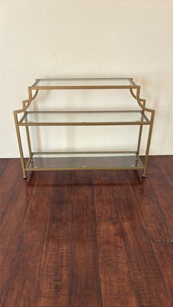 Crosley Aimee Console Table w/Glass Shelves