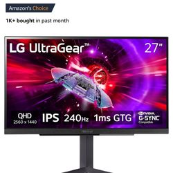 Used LG Ultra Gear 27” QHD 240hz Monitor 
