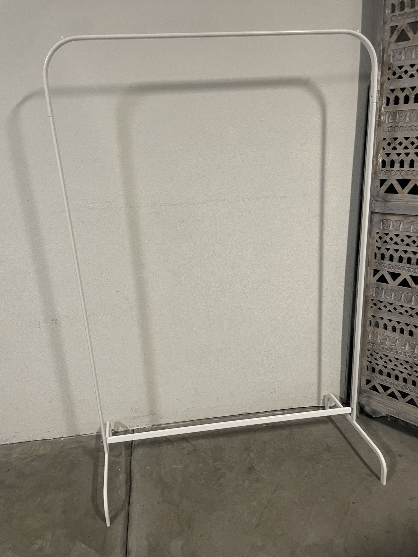 white clothing rack