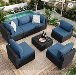 Outdoor Wicker Patio Sectional Furniture Set