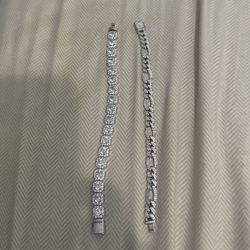 Two Diamond Zirconia Bracelets 