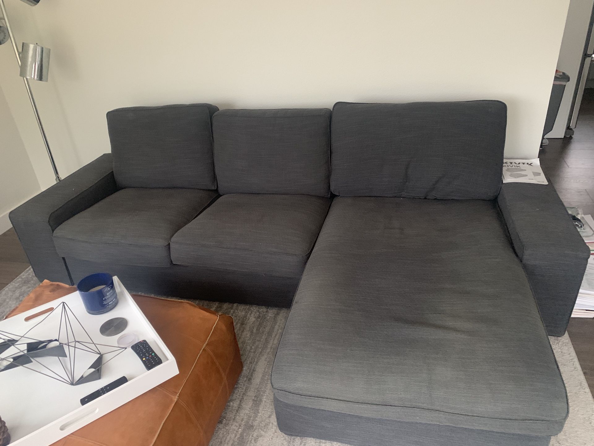 Sectional Sofa, grey, 108 Inches width 63 Inches Deep X 34 Inches Height