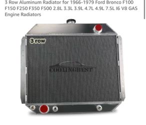 3 Row Aluminum Radiator for 1(contact info removed) Ford Bronco F-Series