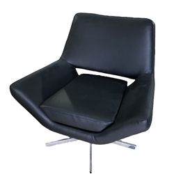 Black Vinyl Lounge Club Accent/Lounge/Lobby Chair