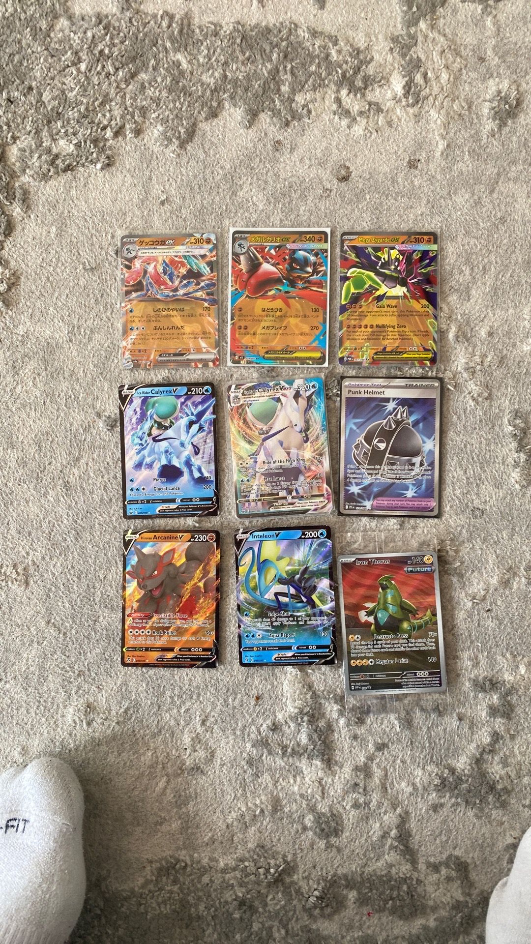 9 pokemon cards 1full art 3 v 1 vmax 3 ex