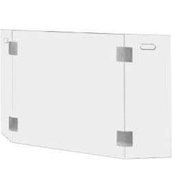 Barton 3-Panel Fireplace Screen Tempered Glass Guard Fence Side Handle, Clear (47.75" W x 30" H)
