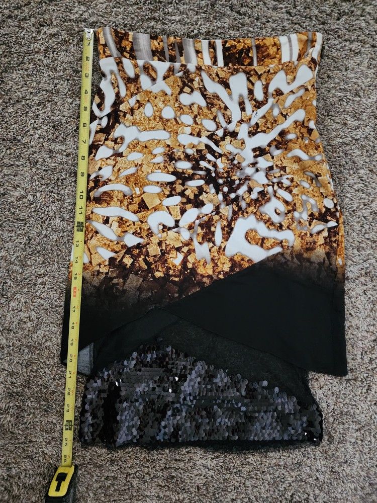 Just Cavalli by Roberto Cavalli Y2k Pencil Double Layered Penci Skirt, size 4-6