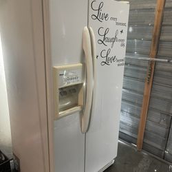 Two door refrigerator works great no icemaker no water. I sell all the time delivery extra.