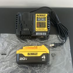 $60 NEW Dewalt 4.0Ah Battery + 4amp Dewalt Charger (20-Volt)