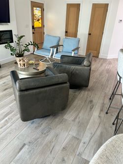 Italian leather swivel chairs