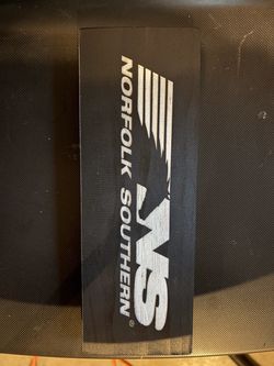 Wood laser engraved railway sign 10”x3 1/2”