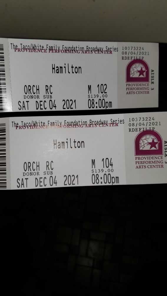 2 Tickets To Hamilton